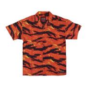 Propaganda Tiger Camo Beach Skjorta Orange Orange, Herr