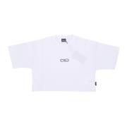 Propaganda Logotyp Broderad Crop Tee Vit White, Dam