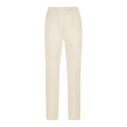 Kiton Handgjorda Kräm Viskos Straight-Leg Byxor White, Dam