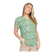 2-Biz Grön Blomma Blus Bloome.Sp24 Stil Multicolor, Dam