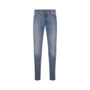 Kiton Slim Fit Blå Jeans Blue, Herr