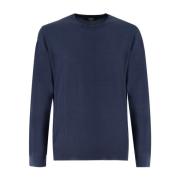 Fedeli Lyxig Crew Neck Jumper Blue, Herr