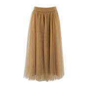 Fabiana Filippi Lyxig Tulle Midi Kjol Brown, Dam