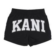 Karl Kani Svart/vita badshorts med meshunderkläder Black, Herr