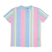 Karl Kani Randig T-shirt Ljusblå/Rosa/Mint Multicolor, Dam