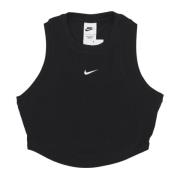 Nike Essential Rib Crop Tank Svart/Vit Black, Dam