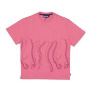 Octopus Rosa Outline Herr T-shirt Pink, Herr