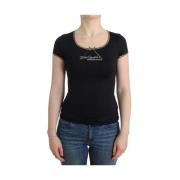 Roberto Cavalli Svart Nylon Top T-shirt Black, Dam