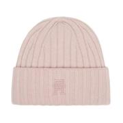 Tommy Hilfiger Rosa Iconic Beanie Pink, Dam