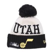 New Era Utah Jazz Pom Pom Beanie Hat White, Unisex