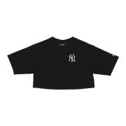 New Era Yankees Crop Tee Svart/Vit Black, Dam