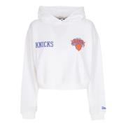 New Era NY Knicks Logo Cropped Hoodie White, Dam