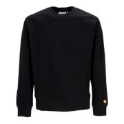 Carhartt Wip Svart/Guld Crewneck Sweatshirt Mjuk Passform Black, Herr