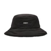 Obey Isolerad Svart Bucket Hat Black, Herr