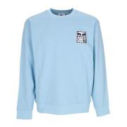 Obey Ikonisk Crewneck Sweatshirt med Ögontryck Blue, Herr