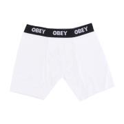 Obey Klassiska Herr Boxers 2 Pack Vit White, Herr