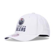 Mitchell & Ness Edmonton Oilers Böjd Skärmkeps Vit White, Herr