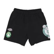 Mitchell & Ness NBA Vintage Logo Fleece Shorts Black, Herr