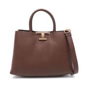 Tod's Strukturerad Läder Axelväska Brun Brown, Dam