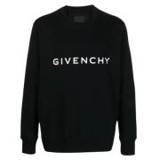 Givenchy Svart Logo Print Sweatshirt Black, Herr