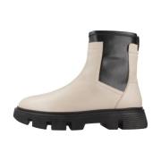 Geox Stiliga Chelsea Boots för kvinnor Beige, Dam