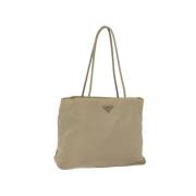 Prada Vintage Pre-owned Nylon prada-vskor Beige, Dam