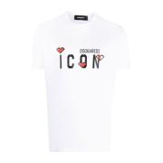 Dsquared2 Ikon Logo Print Bomull T-shirt White, Herr