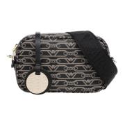 Emporio Armani Logo Crossbody Väska med Justerbar Rem Black, Dam