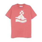 Vivienne Westwood Rosa T-shirts och Polos med Orb Logo Print Pink, Uni...