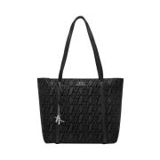 Armani Exchange Svart Shopper Väska med Guld Detaljer Black, Dam