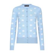 Dolce & Gabbana Cardigan med tryckt logotyp Blue, Dam