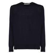 Golden Goose Blå Crewneck Sweater Regular Knit Blue, Herr