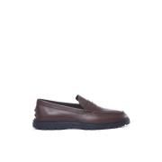 Tod's Läder Loafers Gummisula Made in Italy Brown, Herr