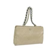 Chanel Vintage Pre-owned Laeder chanel-vskor Beige, Dam