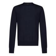 Dsquared2 Blå Ull Crewneck Tröja Aw24 Blue, Herr