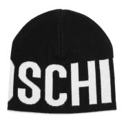 Moschino Multifärgad Logo Beanie Black, Dam