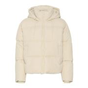 Saint Tropez Kort Pufferjacka Björk Beige, Dam