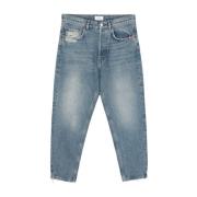 Amish Blå Denim Jeans Straight Leg Blue, Herr