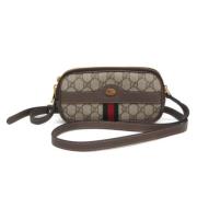 Gucci Vintage Pre-owned Laeder crossbodyvskor Beige, Dam