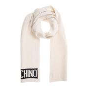 Moschino Ullsjaal med logobroderier White, Dam