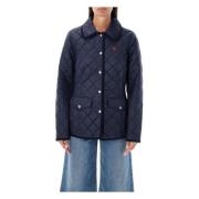 Ralph Lauren Quiltad Navy Ytterkläder Jacka Blue, Dam