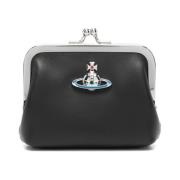 Vivienne Westwood Svart Läder Orb Plånbok Black, Dam