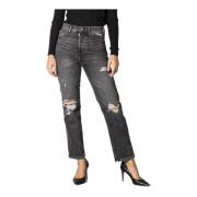 Only Svarta Slitna Jeans Black, Dam