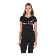 Love Moschino Svart Bomull T-shirt Black, Dam