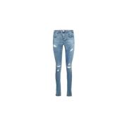 One Teaspoon Fringed Skinny Jeans Blå Bomull Blue, Dam