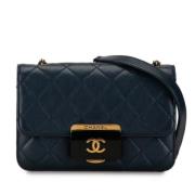 Chanel Vintage Pre-owned Laeder axelremsvskor Blue, Dam