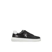 Calvin Klein Svarta Lädersneakers Black, Herr