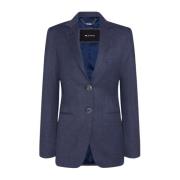 Kiton Elegant Ull Cashmere Blazer Blue, Dam