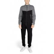 Emporio Armani EA7 Färgglad Herr Tracksuit med Dragkedja Black, Herr