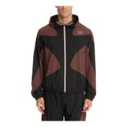 Emporio Armani EA7 Multifärgad Dragkedja Hoodie med Fickor Brown, Herr